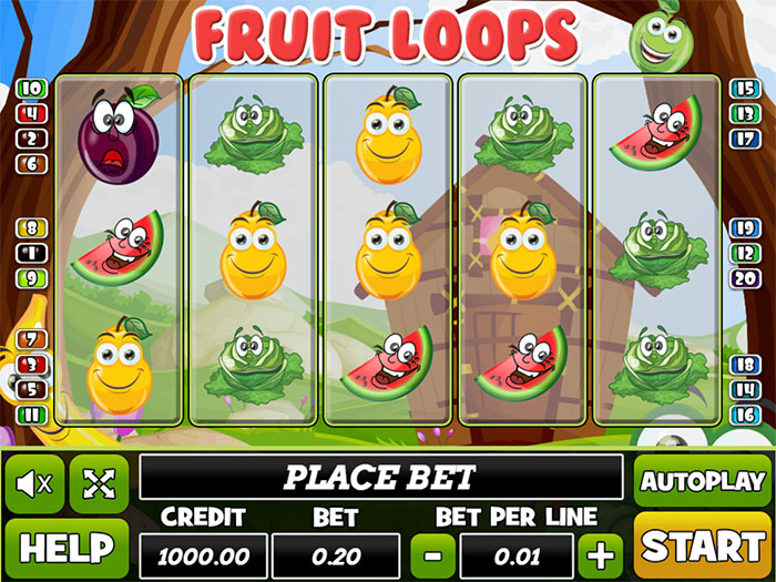 Играть в игровой автомат Fruit Loops от компании PlayPearls