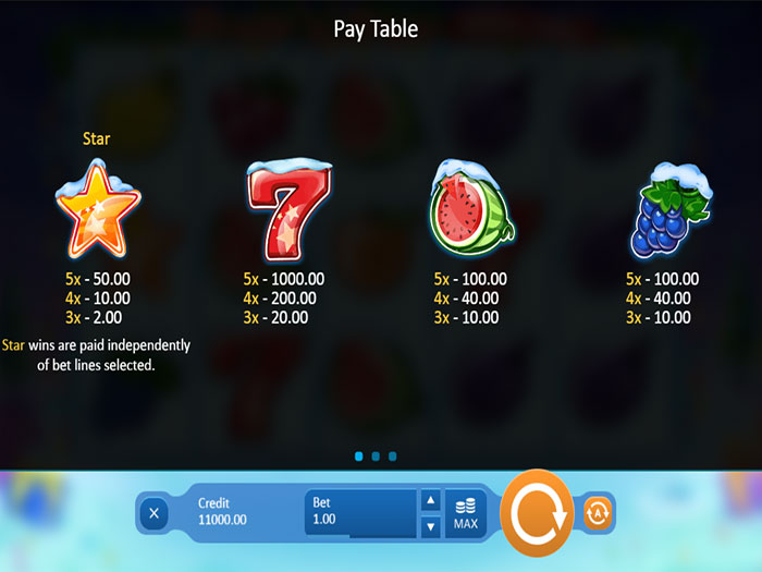 Символы игрового автомата Fruits N Stars: Holiday Edition играть онлайн